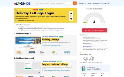 Holiday Lettings Login