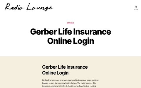 Gerber Life Insurance Online Login – Radio Lounge