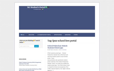 fpno school fees portal Archives - NG Student's Portal : NG ...