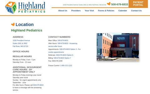 Location | Highland Pediatrics | Fall River, MA