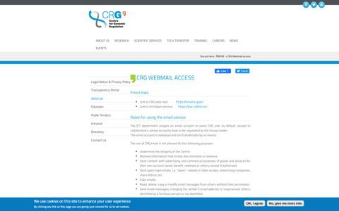 CRG Webmail access - Centre for Genomic Regulation (CRG)