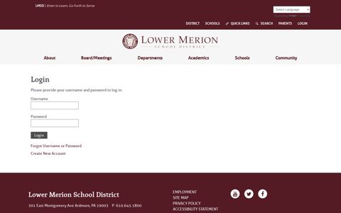 Login - Lower Merion School District