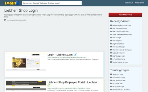 Liebherr Shop Login | Accedi Liebherr Shop - Loginii.com