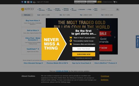 Buy & Sell Gold and Silver Bullion Coins and Bars online | Kitco