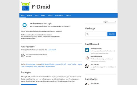 Aruba Networks Login | F-Droid - Free and Open Source ...