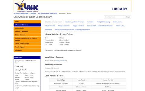 Information & Services - Los Angeles Harbor College Library ...