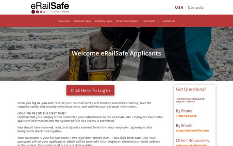 Applicant Login | eRailSafe