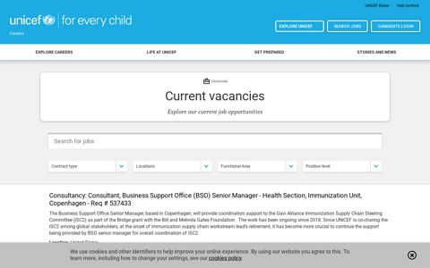 Vacancies | UNICEF Careers