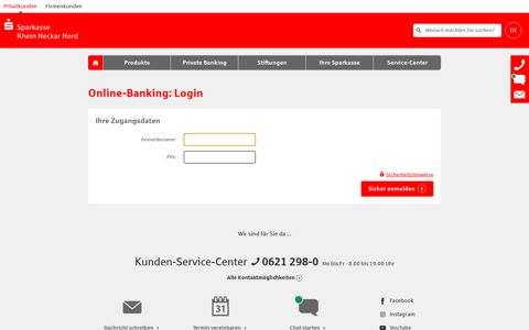 Login Online-Banking - Sparkasse Rhein Neckar Nord