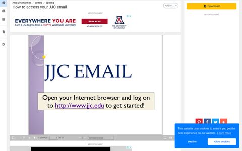 How to access your JJC email - Studylib