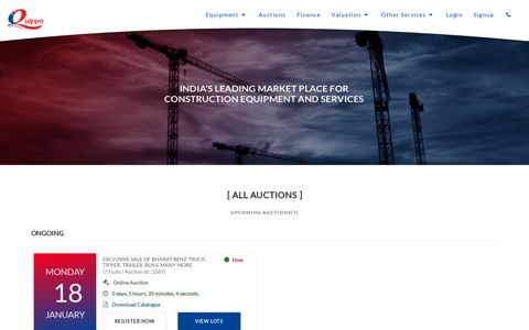 Auctions for Used Heavy Construction Equipment - iQuippo