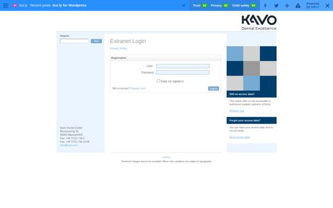 Extranet Login - KaVo. Dental Excellence. - Sur.ly