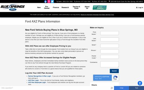 Ford AXZ Plans Information | Blue Springs Ford