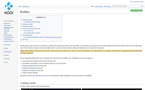 Profiles - Official Kodi Wiki