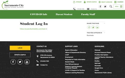 Student Log In - Sacramento City Unified School District