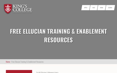 Free Ellucian Training & Enablement Resources | King's College