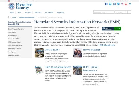 Homeland Security Information Network (HSIN) | Homeland ...