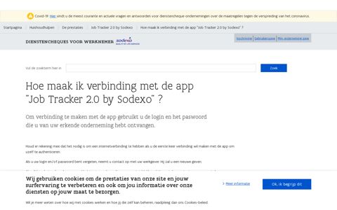 Hoe maak ik verbinding met de app "Job Tracker 2.0 by Sodexo"