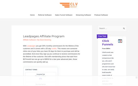 Leadpages Affiliate Program 2020 - CLV Boost