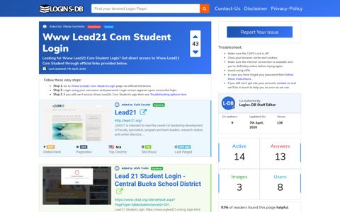 Www Lead21 Com Student Login - Logins-DB