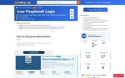 Lear Peoplesoft Login - Portal-DB.live
