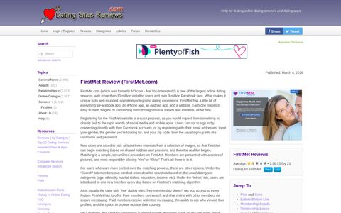 FirstMet Review (FirstMet.com) - Dating Sites Reviews