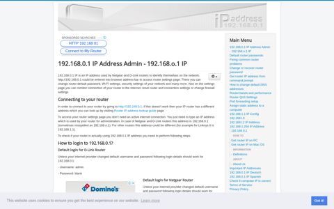 192.168.0.1 IP Address Admin - 192.168.o.1 IP