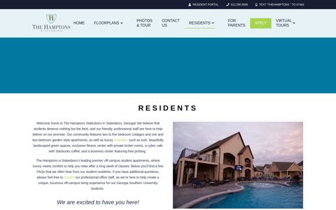 Residents Portal | The Hamptons Statesboro | Statesboro, GA