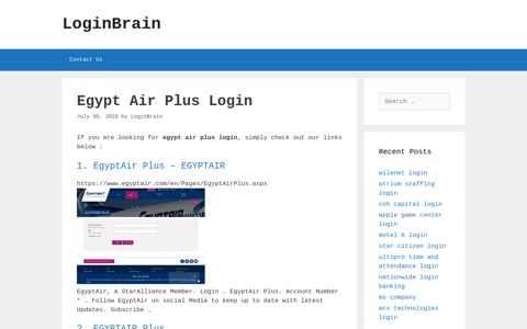 egypt air plus login - LoginBrain