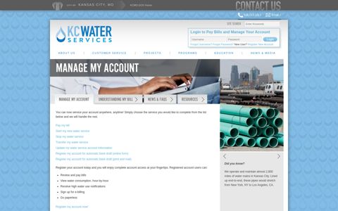Manage My Account - Water Services Department - City of ...
