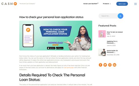 How to check your personal loan application status - CASHe ...