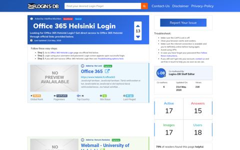 Office 365 Helsinki Login - Logins-DB