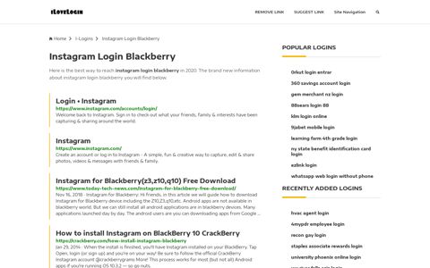 Instagram Login Blackberry ❤️ One Click Access - iLoveLogin