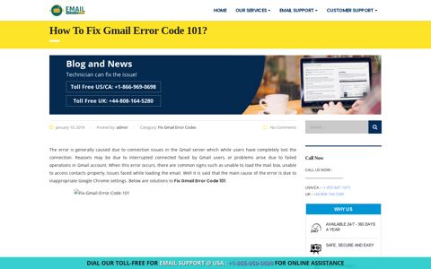 How to Fix Gmail Error Code 101? +1-855-847-1975