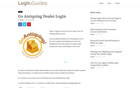 Go Antiquing Dealer Login – Login.Guide