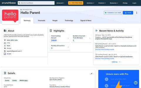 Hello Parent - Crunchbase Company Profile & Funding