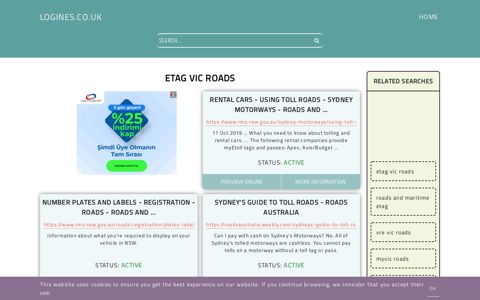 etag vic roads - General Information about Login - Logines UK