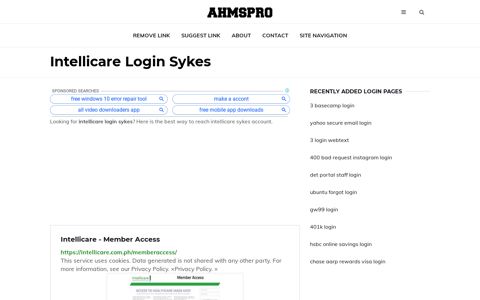 Intellicare Login Sykes - AhmsPro.com