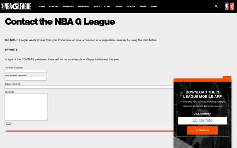 Contact the NBA G League