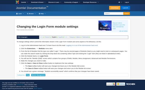 Changing the Login Form module settings - Joomla ...
