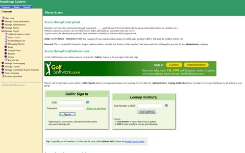 GolfSoftware Online - GolfSoftware.com