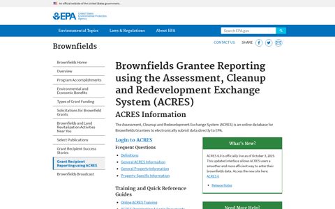 Brownfields Grantee Reporting using the Assessment ... - EPA