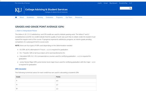 Grades and Grade Point Average (GPA) | College Advising ...