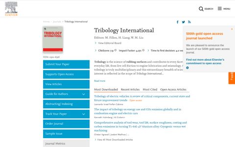 Tribology International - Journal - Elsevier