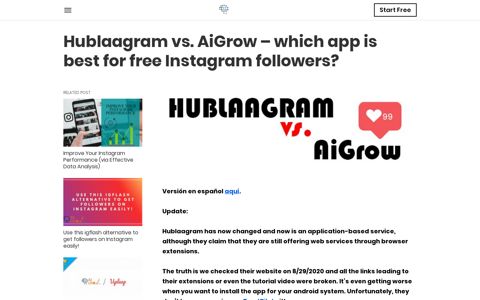 Hublaagram vs. AiGrow – which app is best for free Instagram ...