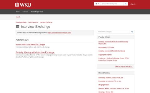 Knowledge Base - Interview Exchange
