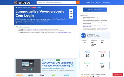 Languagelive Voyagersopris Com Login