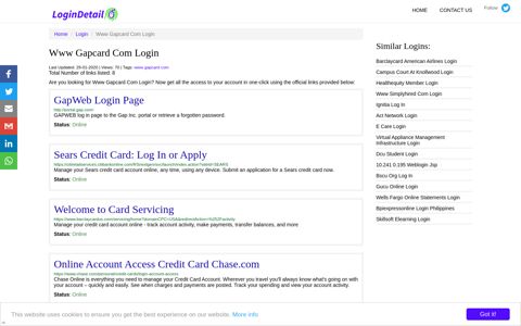 Www Gapcard Com Login GapWeb Login Page - http://portal ...