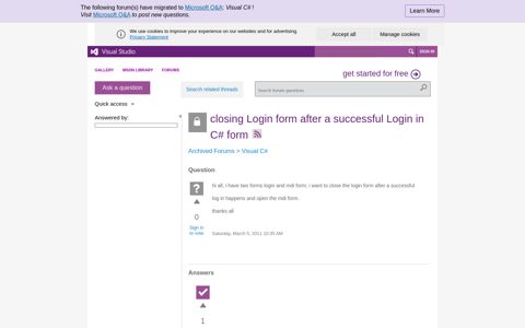 closing Login form after a successful Login in C# form - MSDN