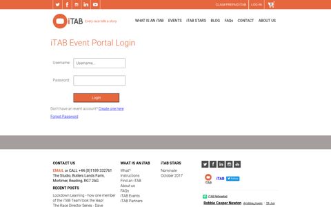 Event Portal Login – iTAB